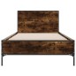 vidaXL Bettgestell Räuchereiche 75x190 cm Holzwerkstoff und Metall vidaXL Bettgestell Räuchereiche 75x190 cm Holzwerkstoff und Metall