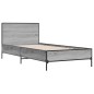 vidaXL Bettgestell Grau Sonoma 90x190 cm Holzwerkstoff und Metall vidaXL Bettgestell Grau Sonoma 90x190 cm Holzwerkstoff und Metall