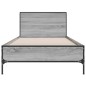 vidaXL Bettgestell Grau Sonoma 90x190 cm Holzwerkstoff und Metall vidaXL Bettgestell Grau Sonoma 90x190 cm Holzwerkstoff und Metall