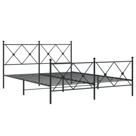 vidaXL Bettgestell mit Kopf- und Fußteil Metall Schwarz 160x200 cm