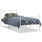 vidaXL Bettgestell mit Kopf- und Fußteil Metall Weiß 90x190 cm vidaXL Bettgestell mit Kopf- und Fußteil Metall Weiß 90x190 cm
