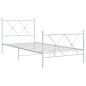 vidaXL Bettgestell mit Kopf- und Fußteil Metall Weiß 90x190 cm vidaXL Bettgestell mit Kopf- und Fußteil Metall Weiß 90x190 cm