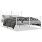 vidaXL Bettgestell mit Kopf- und Fußteil Metall Weiß 137x190 cm vidaXL Bettgestell mit Kopf- und Fußteil Metall Weiß 137x190 cm