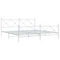vidaXL Bettgestell mit Kopf- und Fußteil Metall Weiß 193x203 cm vidaXL Bettgestell mit Kopf- und Fußteil Metall Weiß 193x203 cm