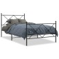 vidaXL Bettgestell mit Kopf- und Fußteil Metall Schwarz 100x190 cm vidaXL Bettgestell mit Kopf- und Fußteil Metall Schwarz 100x190 cm