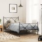vidaXL Bettgestell mit Kopf- und Fußteil Metall Schwarz 100x190 cm vidaXL Bettgestell mit Kopf- und Fußteil Metall Schwarz 100x190 cm