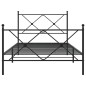vidaXL Bettgestell mit Kopf- und Fußteil Metall Schwarz 100x190 cm vidaXL Bettgestell mit Kopf- und Fußteil Metall Schwarz 100x190 cm