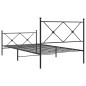 vidaXL Bettgestell mit Kopf- und Fußteil Metall Schwarz 100x190 cm vidaXL Bettgestell mit Kopf- und Fußteil Metall Schwarz 100x190 cm