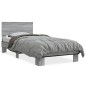 vidaXL Bettgestell Grau Sonoma 75x190 cm Holzwerkstoff und Metall vidaXL Bettgestell Grau Sonoma 75x190 cm Holzwerkstoff und Metall