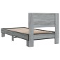 vidaXL Bettgestell Grau Sonoma 75x190 cm Holzwerkstoff und Metall vidaXL Bettgestell Grau Sonoma 75x190 cm Holzwerkstoff und Metall