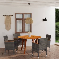 5-tlg. Garten-Essgruppe Grau