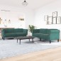 vidaXL 2-tlg. Sofagarnitur Dunkelgrün Samt vidaXL 2-tlg. Sofagarnitur Dunkelgrün Samt