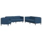 vidaXL 3-tlg. Sofagarnitur Blau Stoff vidaXL 3-tlg. Sofagarnitur Blau Stoff