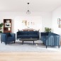 vidaXL 3-tlg. Sofagarnitur Blau Stoff vidaXL 3-tlg. Sofagarnitur Blau Stoff