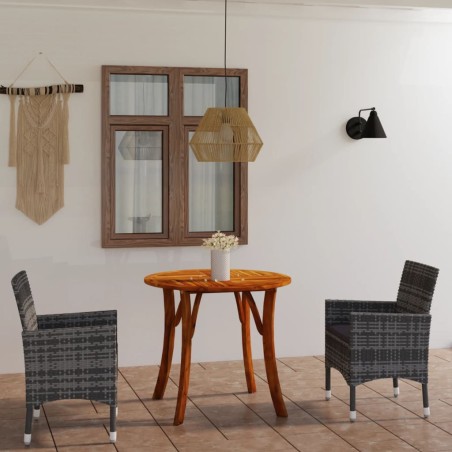 3-tlg. Garten-Essgruppe Grau