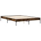 vidaXL Bettgestell Räuchereiche 160x200 cm Holzwerkstoff und Metall vidaXL Bettgestell Räuchereiche 160x200 cm Holzwerkstoff und Metall