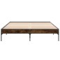 vidaXL Bettgestell Räuchereiche 160x200 cm Holzwerkstoff und Metall vidaXL Bettgestell Räuchereiche 160x200 cm Holzwerkstoff und Metall