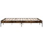 vidaXL Bettgestell Räuchereiche 160x200 cm Holzwerkstoff und Metall vidaXL Bettgestell Räuchereiche 160x200 cm Holzwerkstoff und Metall