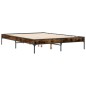 vidaXL Bettgestell Räuchereiche 120x190 cm Holzwerkstoff und Metall vidaXL Bettgestell Räuchereiche 120x190 cm Holzwerkstoff und Metall