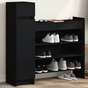 vidaXL Schuhschrank Schwarz 100,5x28x100 cm Holzwerkstoff