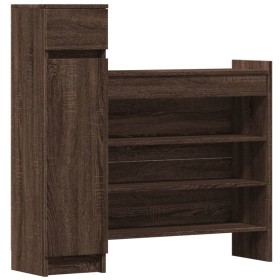 vidaXL Schuhschrank Braun Eichen-Optik 100,5x28x100 cm Holzwerkstoff