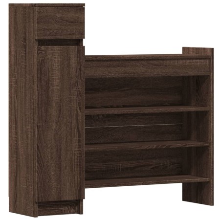 vidaXL Schuhschrank Braun Eichen-Optik 100,5x28x100 cm Holzwerkstoff