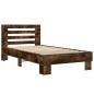 vidaXL Bettgestell Räuchereiche 100x200 cm Holzwerkstoff und Metall vidaXL Bettgestell Räuchereiche 100x200 cm Holzwerkstoff und Metall