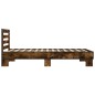 vidaXL Bettgestell Räuchereiche 100x200 cm Holzwerkstoff und Metall vidaXL Bettgestell Räuchereiche 100x200 cm Holzwerkstoff und Metall