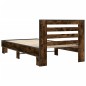 vidaXL Bettgestell Räuchereiche 100x200 cm Holzwerkstoff und Metall vidaXL Bettgestell Räuchereiche 100x200 cm Holzwerkstoff und Metall