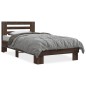 vidaXL Bettgestell Braun Eichen-Optik 90x200 cm Holzwerkstoff Metall vidaXL Bettgestell Braun Eichen-Optik 90x200 cm Holzwerkstoff Metall