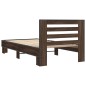 vidaXL Bettgestell Braun Eichen-Optik 75x190 cm Holzwerkstoff Metall vidaXL Bettgestell Braun Eichen-Optik 75x190 cm Holzwerkstoff Metall