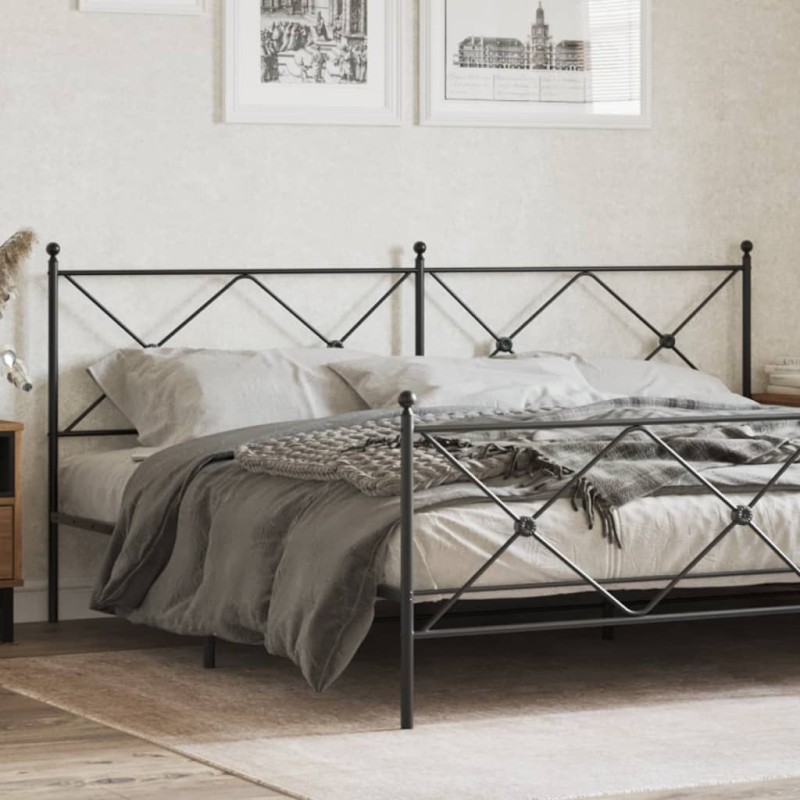 vidaXL Kopfteil Metall Schwarz 200 cm vidaXL Kopfteil Metall Schwarz 200 cm