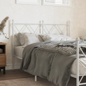 vidaXL Kopfteil Metall Weiß 120 cm
