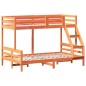 vidaXL Etagenbett 90x200/120x200 cm Wachsbraun Massivholz Kiefer