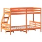 vidaXL Etagenbett 90x200/120x200 cm Wachsbraun Massivholz Kiefer