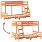vidaXL Etagenbett 90x200/120x200 cm Wachsbraun Massivholz Kiefer