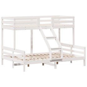 vidaXL Etagenbett 90x200/140x200 cm Weiß Massivholz Kiefer
