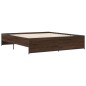 vidaXL Bettgestell Braun Eichen-Optik 180x200 cm Holzwerkstoff Metall vidaXL Bettgestell Braun Eichen-Optik 180x200 cm Holzwerkstoff Metall