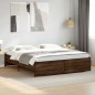 vidaXL Bettgestell Braun Eichen-Optik 180x200 cm Holzwerkstoff Metall vidaXL Bettgestell Braun Eichen-Optik 180x200 cm Holzwerkstoff Metall