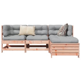 vidaXL 4-tlg. Garten-Sofagarnitur Massivholz Douglasie