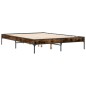 vidaXL Bettgestell Räuchereiche 135x190 cm Holzwerkstoff und Metall vidaXL Bettgestell Räuchereiche 135x190 cm Holzwerkstoff und Metall