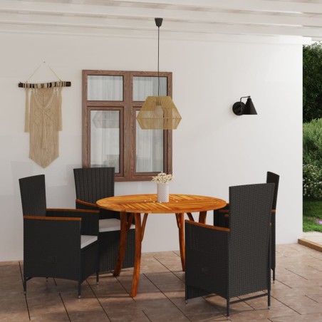 5-tlg. Garten-Essgruppe Schwarz