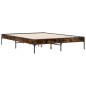 vidaXL Bettgestell Räuchereiche 135x190 cm Holzwerkstoff und Metall vidaXL Bettgestell Räuchereiche 135x190 cm Holzwerkstoff und Metall