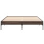 vidaXL Bettgestell Braun Eichen-Optik 150x200 cm Holzwerkstoff Metall vidaXL Bettgestell Braun Eichen-Optik 150x200 cm Holzwerkstoff Metall