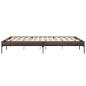 vidaXL Bettgestell Braun Eichen-Optik 150x200 cm Holzwerkstoff Metall vidaXL Bettgestell Braun Eichen-Optik 150x200 cm Holzwerkstoff Metall