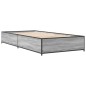 vidaXL Bettgestell Grau Sonoma 90x190 cm Holzwerkstoff und Metall vidaXL Bettgestell Grau Sonoma 90x190 cm Holzwerkstoff und Metall