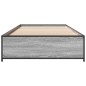 vidaXL Bettgestell Grau Sonoma 90x190 cm Holzwerkstoff und Metall vidaXL Bettgestell Grau Sonoma 90x190 cm Holzwerkstoff und Metall