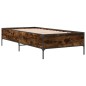 vidaXL Bettgestell Räuchereiche 90x200 cm Holzwerkstoff und Metall vidaXL Bettgestell Räuchereiche 90x200 cm Holzwerkstoff und Metall