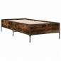 vidaXL Bettgestell Räuchereiche 100x200 cm Holzwerkstoff und Metall vidaXL Bettgestell Räuchereiche 100x200 cm Holzwerkstoff und Metall