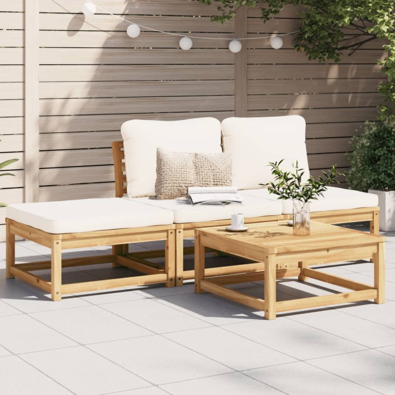 vidaXL 4-tlg. Garten-Lounge-Set mit Kissen Massivholz Akazie vidaXL 4-tlg. Garten-Lounge-Set mit Kissen Massivholz Akazie